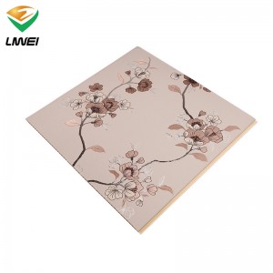 OEM manufacturer Aluminium Film Gypsum Tiles – 60cm pvc wall panel with v groove – Liwei